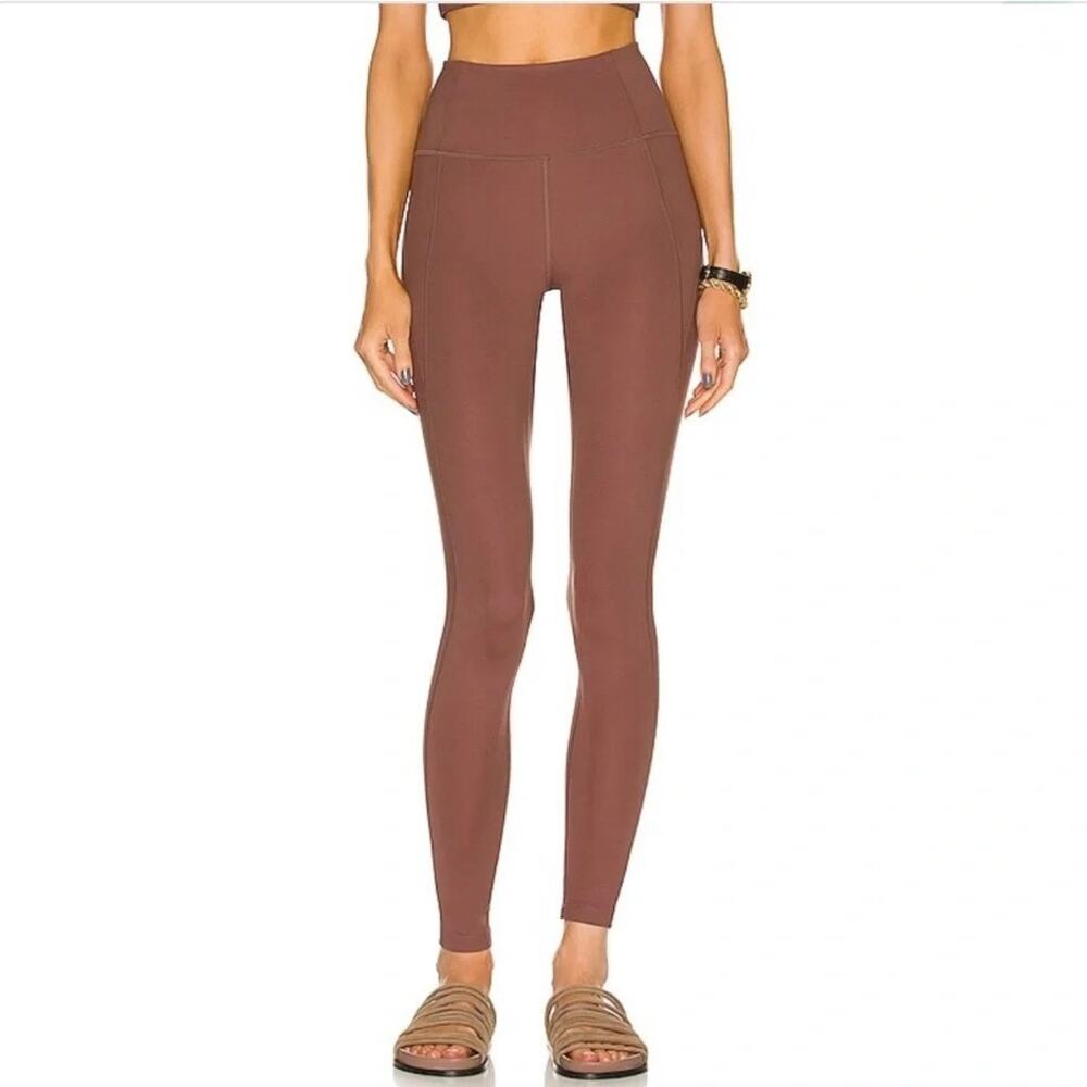 Girlfriend Collective Compressive High-Rise Legging Storm Brown Small EUC‎